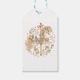 Schattig Carrousel Paard Vintage Kunst Cadeaulabel