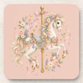 Schattig Carrouselpaard Vintage Kunst Bier Onderzetter