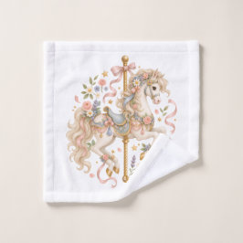 Schattig Carrouselpaard Vintage Kunst Washandje
