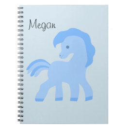 Schattig Cartoon Blauwe Paard Notitieboek