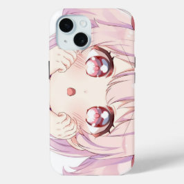 Schattig Cartoon Gezicht Meisje iPhone 15 Case