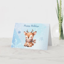 Schattig Cartoon Hert in Sneeuw