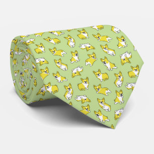 schattig cartoon huisdier hond corgi's patroon gro stropdas