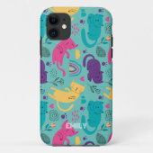 Schattig cartoon kattenpatroon Case-Mate iPhone case (Achterkant)