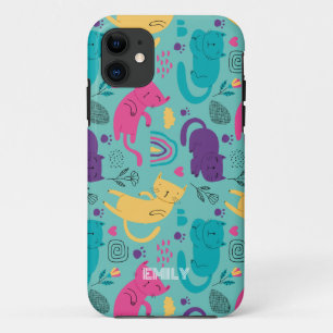 Schattig cartoon kattenpatroon Case-Mate iPhone case