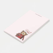 Schattig Cartoon Kitten in een Doos met Hartjes Post-it® Notes (Schuin)