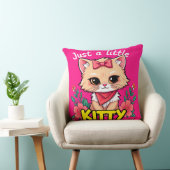 Schattig Cartoon Kitten Lacht Kussen (Stoel)