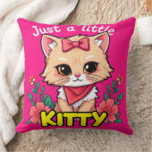 Schattig Cartoon Kitten Lacht Kussen (Deken)