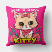 Schattig Cartoon Kitten Lacht Kussen (Achterkant)
