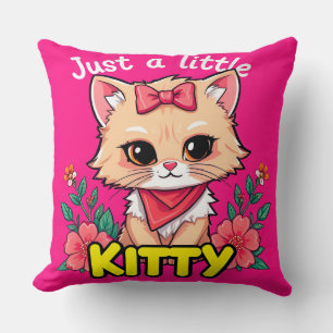 Schattig Cartoon Kitten Lacht Kussen