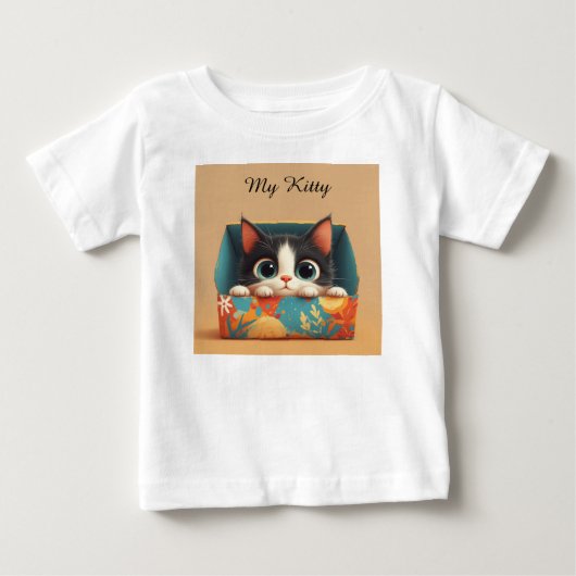 Schattig Cartoon Kitten Met Grote Ogen (Voorkant)