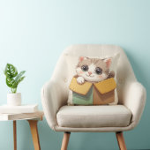 Schattig Cartoon Kitten Met Grote Ogen Kussen (Stoel)