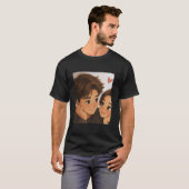 Schattig Cartoon Koppel  T-shirt (Voorkant volledig)