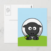Schattig Cartoon Lam Briefkaart (Voorkant / Achterkant)