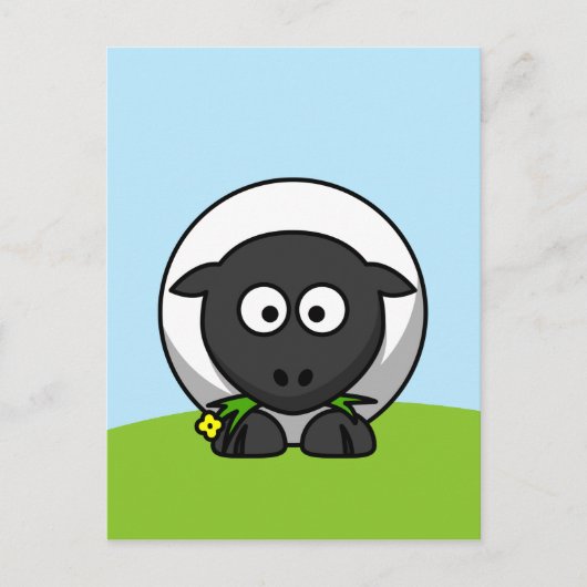 Schattig Cartoon Lam Briefkaart (Voorkant)