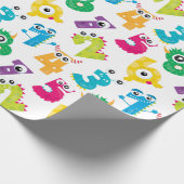 Schattig Cartoon Monster Cijfers Patroon Cadeaupapier (Hoek)