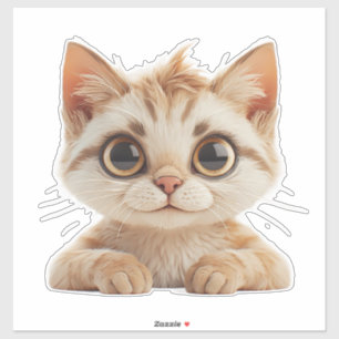 Schattig Cartoon Poesje Met Grote Ogen Sticker