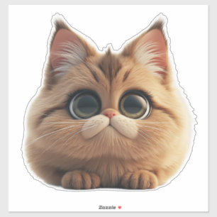 Schattig Cartoon Poesje Met Grote Ogen Sticker
