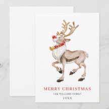 Schattig Cartoon Rendier Prettig Kerst Groet