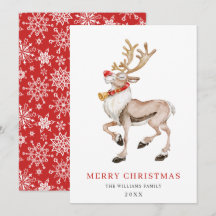 Schattig Cartoon Rendier Prettig Kerst Groet