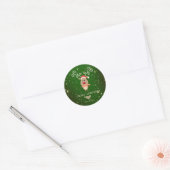Schattig Cartoon rendiertje, Santa Hat Ronde Sticker (Envelop)
