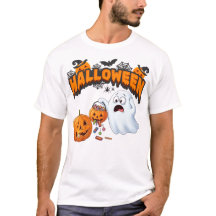 Schattig Cartoon Spookje en Gemorste Snoeppompoen