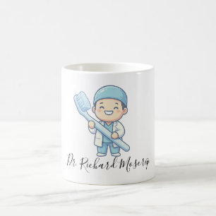 Schattig Cartoon Tandarts Mok Design – Reusachtige