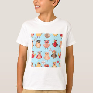 schattig cartoon uilenpatroon t-shirt