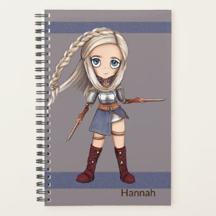 Schattig Cartoon Vikingen Meisje Gepersonaliseerd Planner