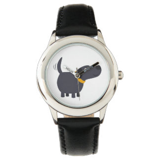Schattig Cartoon zwart labrador horloge