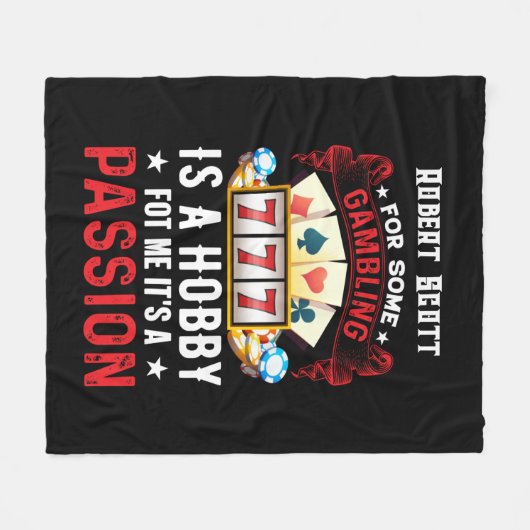 schattig casino-gokspelen, voeg een naam toe fleece deken (Voorkant (Horizontaal))