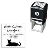 schattig cat cursief script familienaam retouradre zelfinktende stempel (In situ)