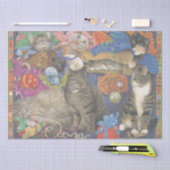 SCHATTIG CAT-PAPIER VAN CHRISTMAS WEEFSEL TISSUEPAPIER (Craft)