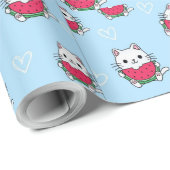 Schattig Cat Wrapping Paper Perfect voor Pet Lover Cadeaupapier (Rol Hoek)