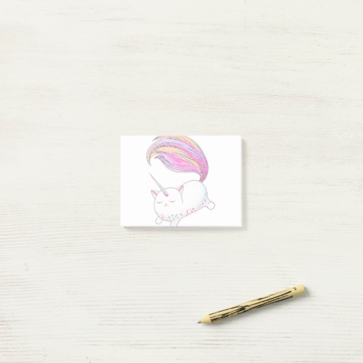 Schattig Caticorn Post-it® Notes (Op bureau)