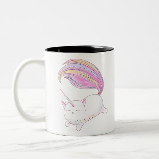 Schattig Caticorn Tweekleurige Koffiemok (Links)