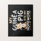 Schattig Cavia At Mijn Huiswerk Op Legpuzzel (Verticaal)