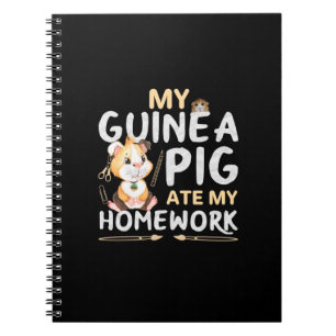 Schattig Cavia At Mijn Huiswerk Op Notitieboek