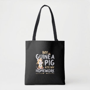 Schattig Cavia At Mijn Huiswerk Tote Bag
