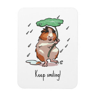 Schattig cavia blijf glimlachen regen dansen carto magneet