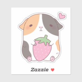 Schattig Cavia En Aardbei Doodle Sticker