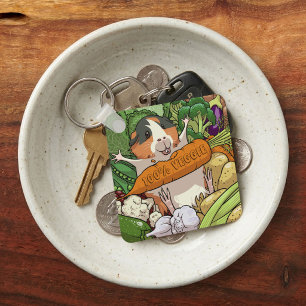 Schattig Cavia Konijn 100% Groente Wortel Cartoon Sleutelhanger
