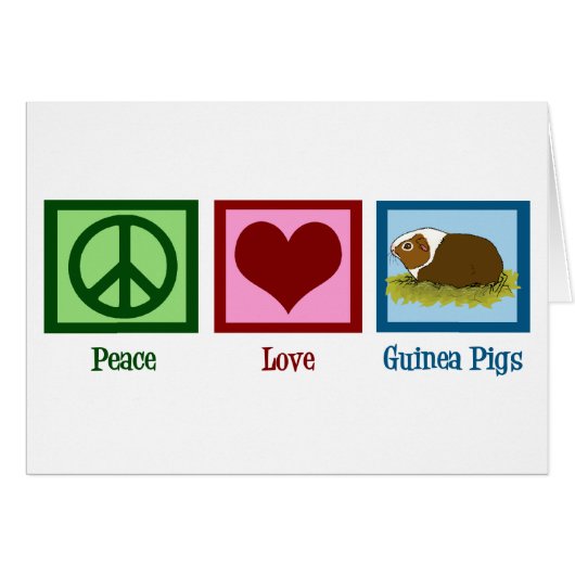 Schattig Cavia Vrede Liefde Cavia Kaart (Voorkant Horizontaal)