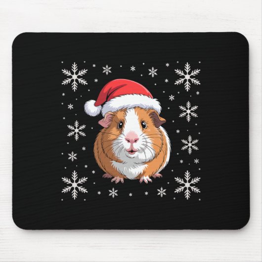 Schattig caviaatje met kerstmuts Kerst Premium Muismat (Voorkant)
