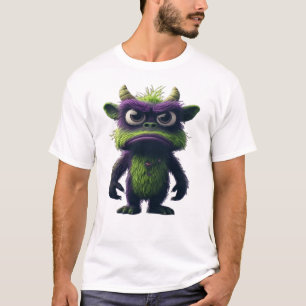 Schattig Chagrijnig Fluffig Monster Cartoonesk Mas T-shirt