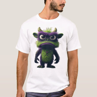 Schattig Chagrijnig Fluffig Monster Cartoonesk Mas T-shirt