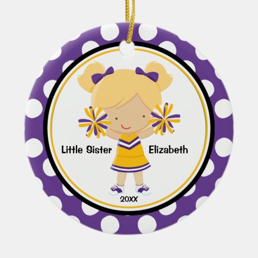 Schattig Cheerleader Zus Kerst Ornament (Voorkant)