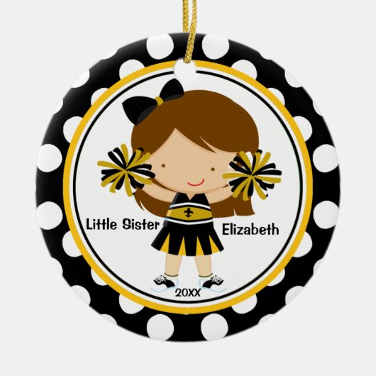 Schattig Cheerleader Zusje Kerst Ornament (Voorkant)