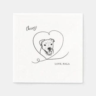 Schattig Cheers Huisdier Gezicht Hond Tekening Tro Servet