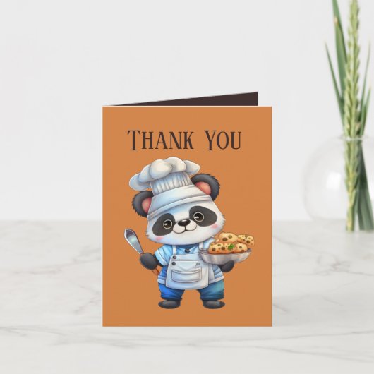 schattig chef-kok Panda dank u tekst toevoegen Bedankkaart (Voorkant)